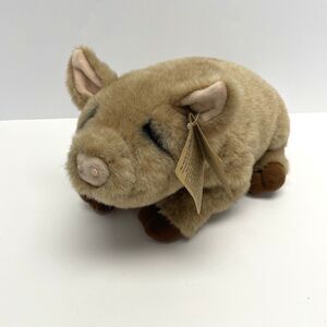 Applause Lou Rankin Pig Plush Stuffed Animal Brown